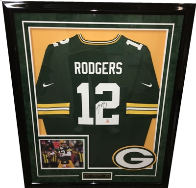Aaron Rodgers Autographed Framed Packers Jersey - The Stadium Studio